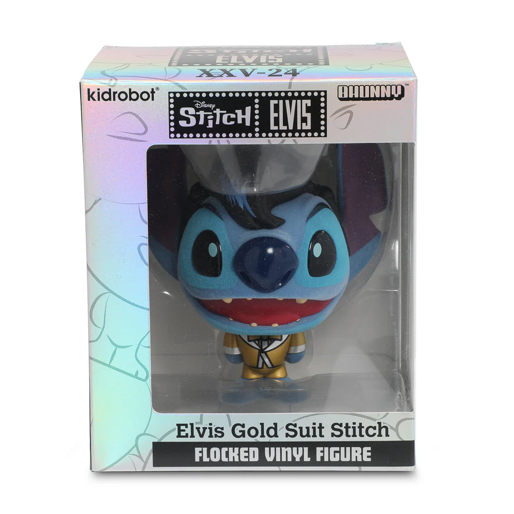 Disney Stitch - Gold Suit Elvis Bhunny 4" Flocked Vinyl Figure - Image 7