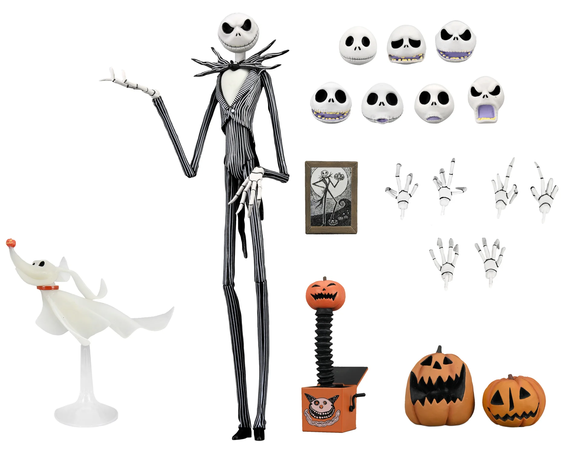 Disney Tim Burton’s The Nightmare Before Christmas - Ultimate Jack Skellington 7” Scale Action Figure - Image 8