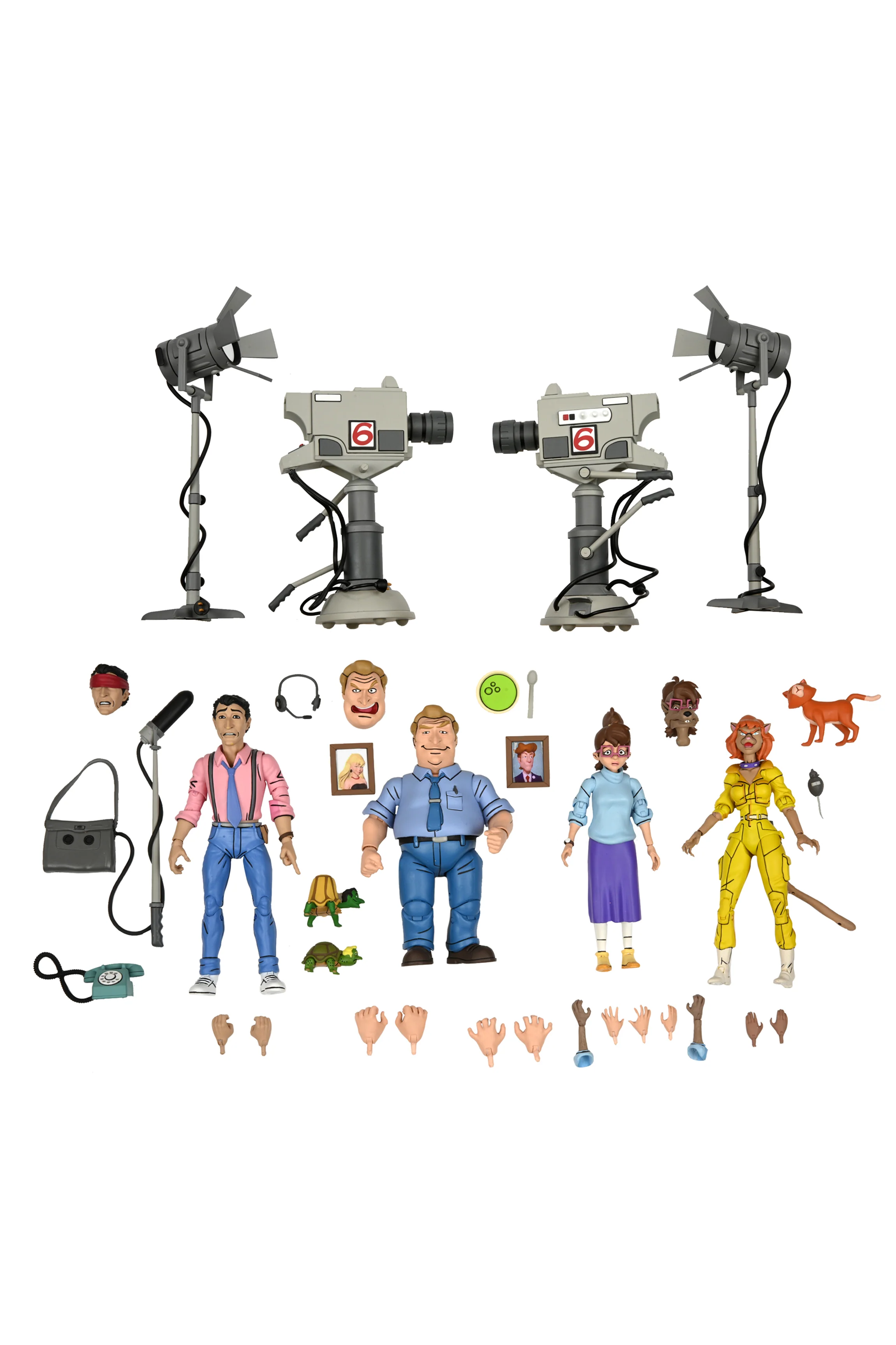 Teenage Mutant Ninja Turtles (1987 Cartoon) - Channel 6 Newsroom 7” Scale Action Figure 4-Pack - Image 22
