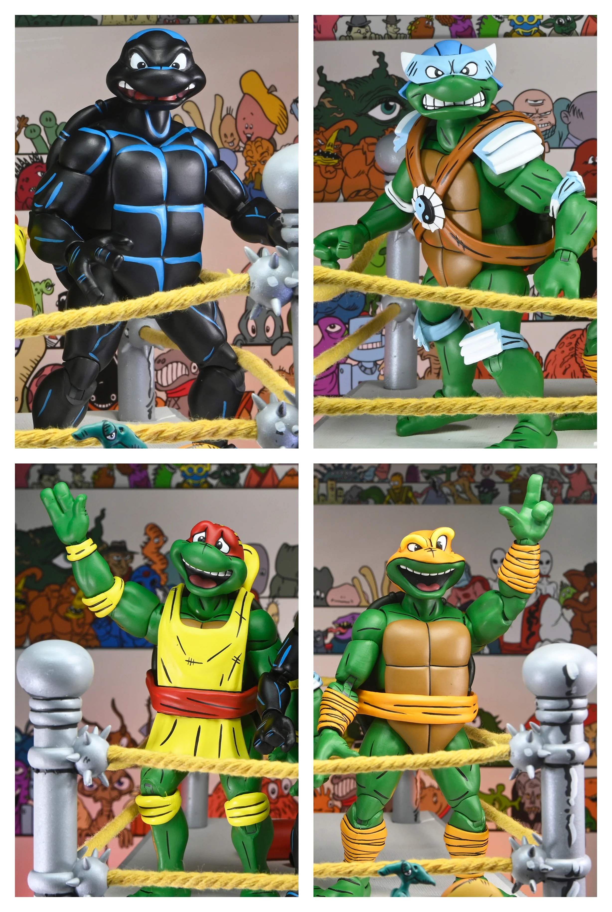 Teenage Mutant Ninja Turtles (Archie Comics) - Stump Wrestling Turtles 7” Scale Action Figure 4-Pack
