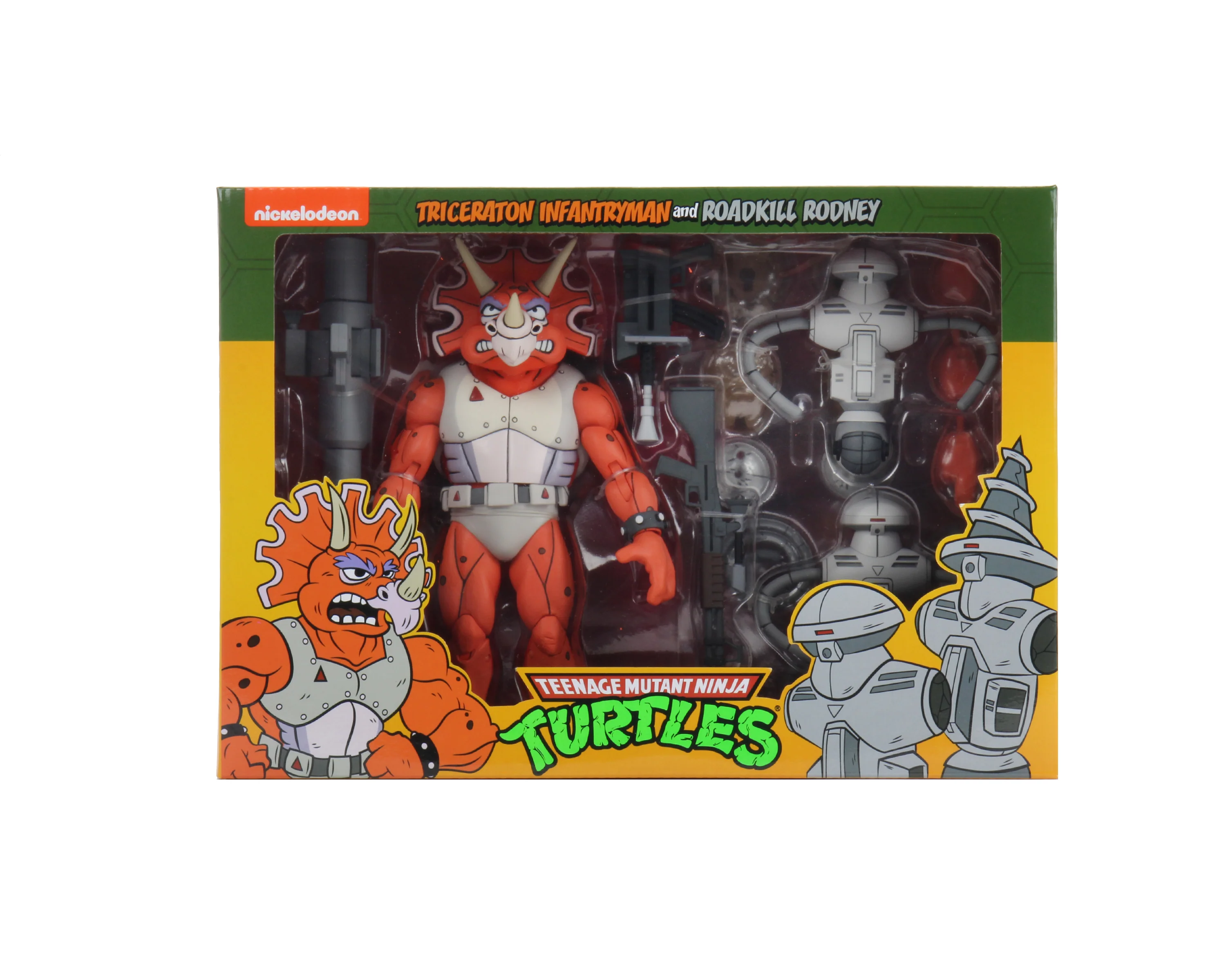 Teenage Mutant Ninja Turtles (Cartoon) – Triceraton Infantryman & Roadkill Rodney 7” Scale Action Figure (3-Pack) - Image 2