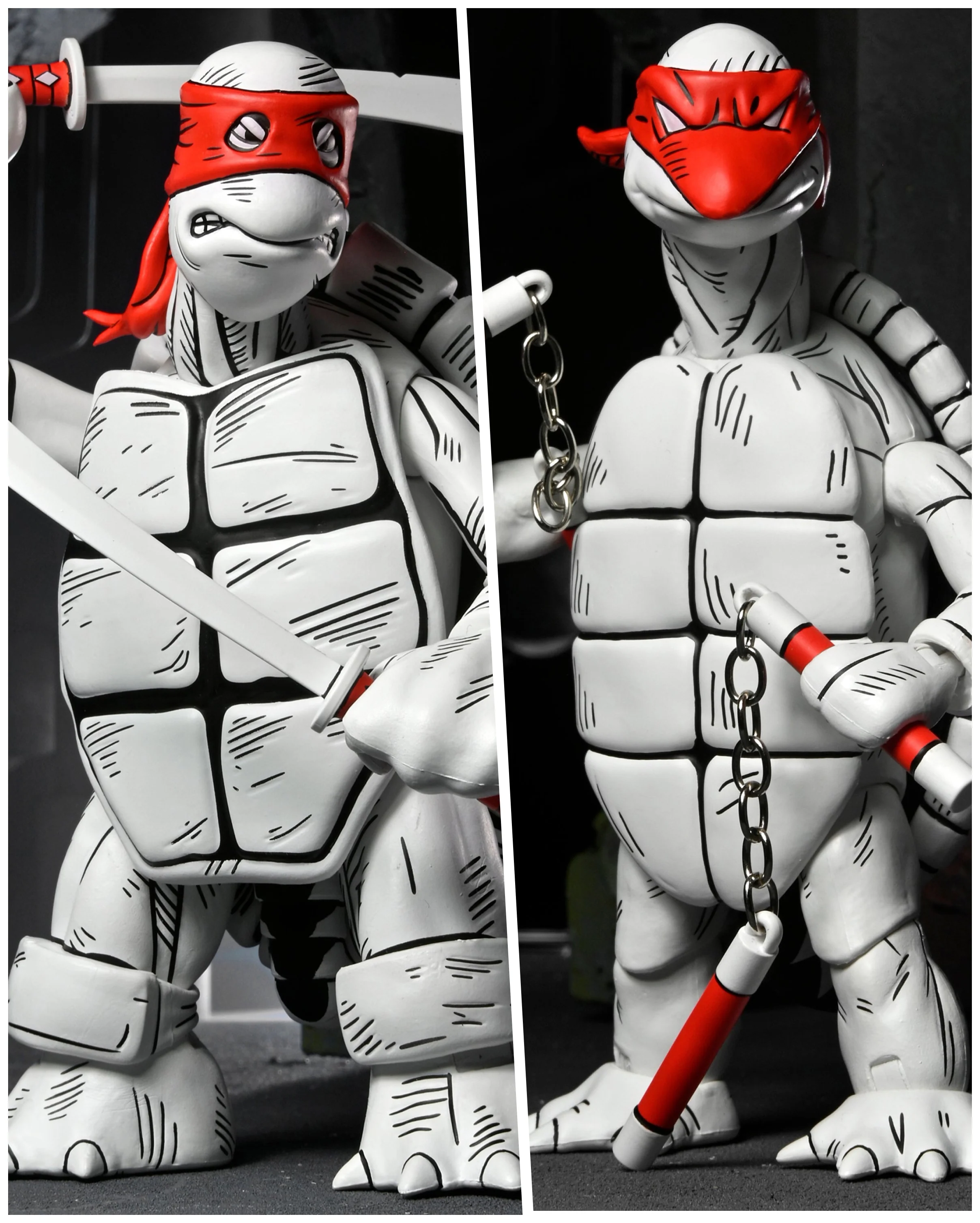 Teenage Mutant Ninja Turtles (Mirage Comics) - Black and White First Turtles 7" Scale Action Figure 2-Pack