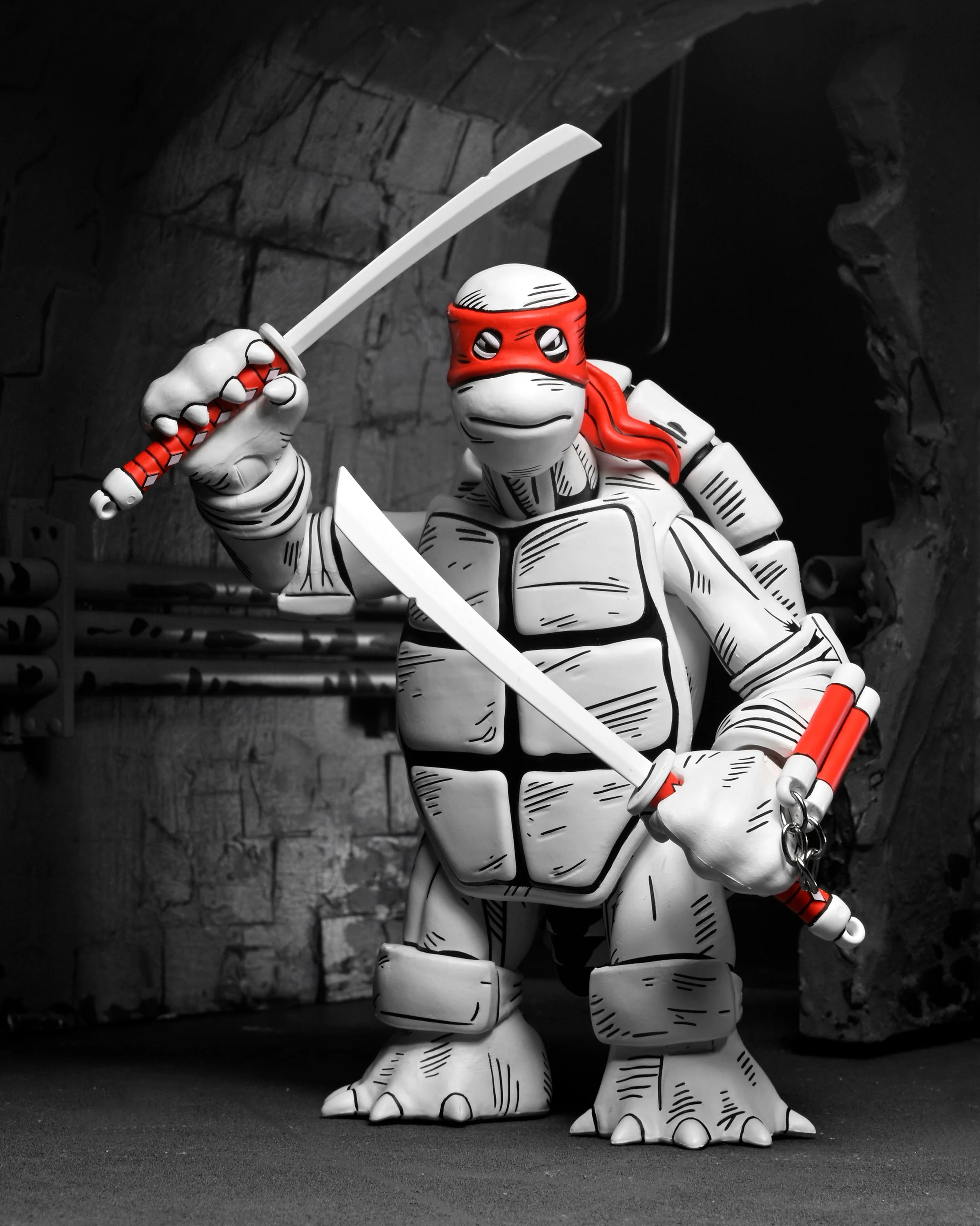 Teenage Mutant Ninja Turtles (Mirage Comics) - Black and White First Turtles 7" Scale Action Figure 2-Pack - Image 2