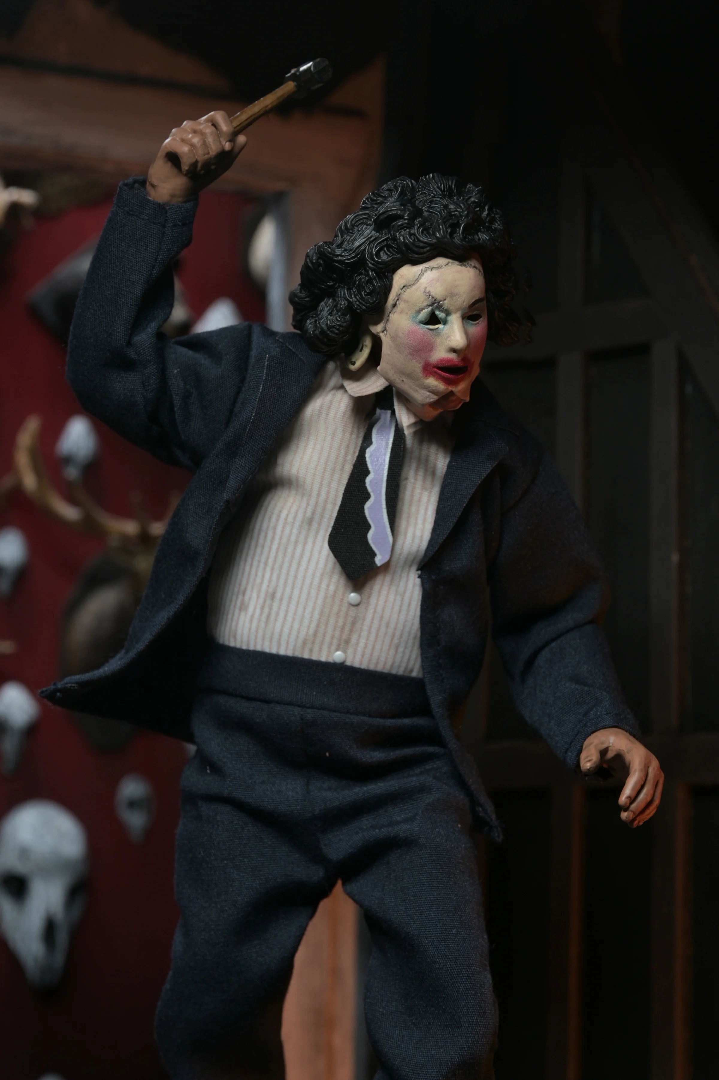 Texas Chainsaw Massacre - Leatherface with Pretty Woman Mask 8" Clothed Action Figure in Window Box Packaging - Image 2