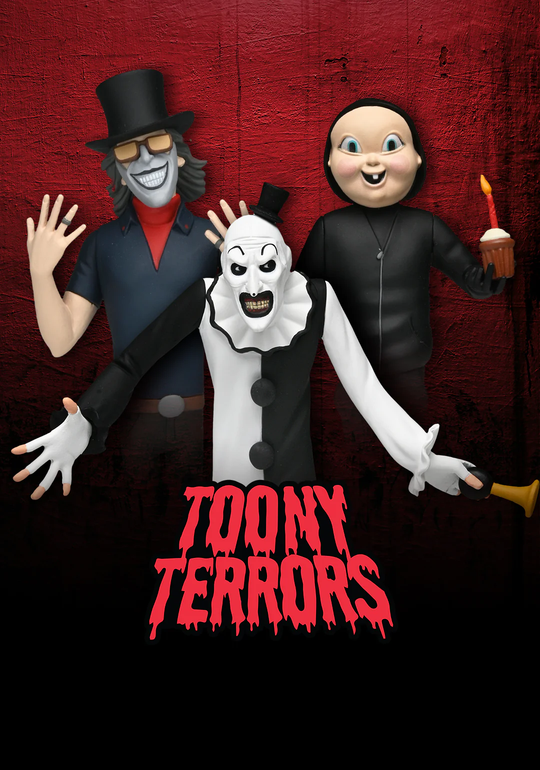 Toony Terrors 6" Scale Action Figure Bundle - Art the Clown, The Grabber, & Babyface Killer