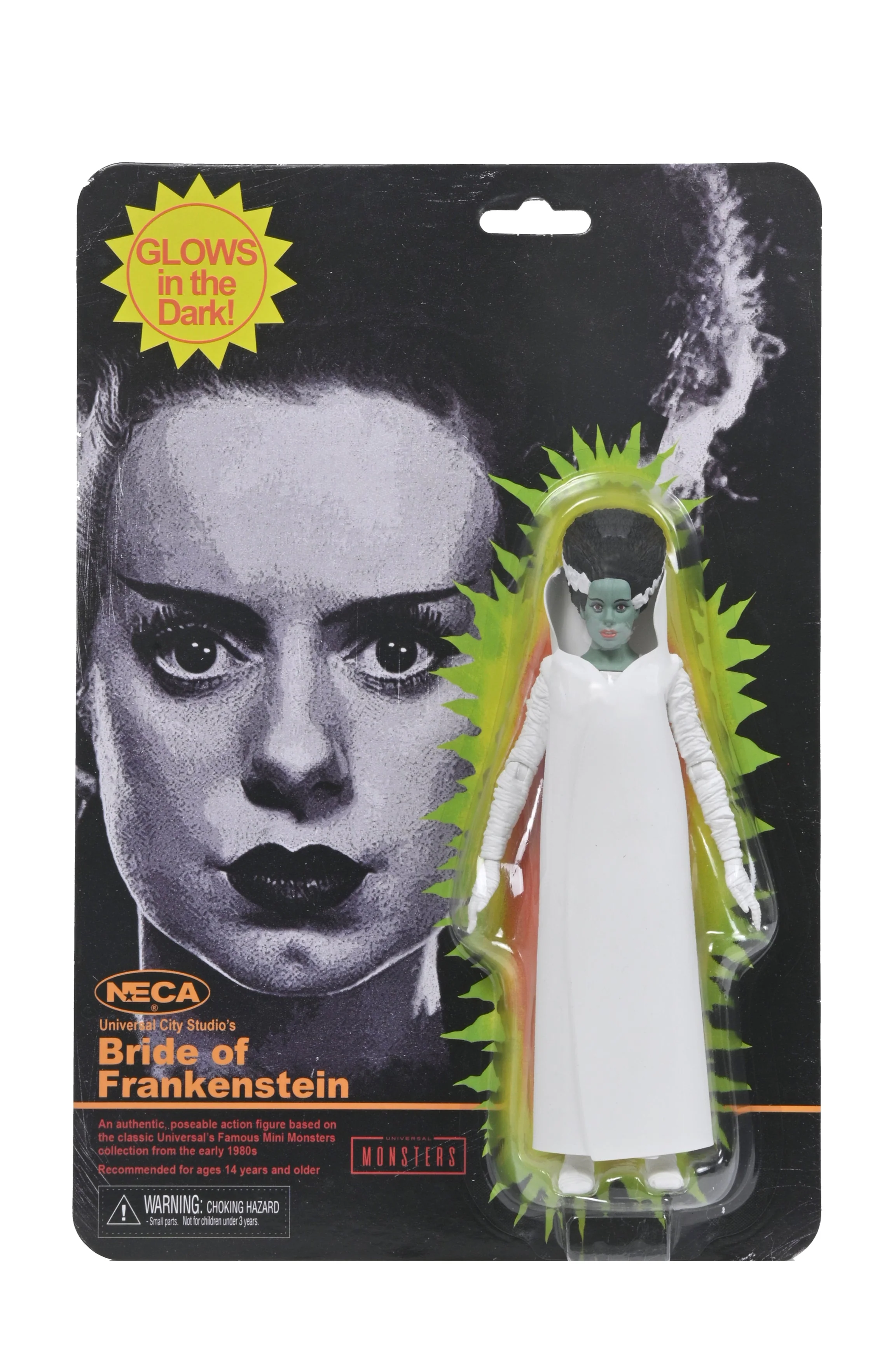 Universal Monsters - 90th Anniversary Glow-in-the-Dark Retro Bride of Frankenstein 7” Scale Action Figure (2025 Con Exclusive) (PRE-ORDER) - Image 6
