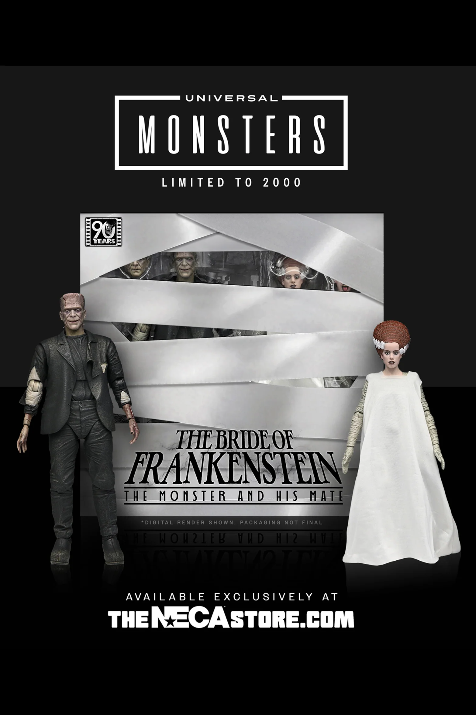 Universal Monsters - The Bride of Frankenstein 90th Anniversary The Monster and His Bride 7” Scale Action Figure 2-Pack (PRE-ORDER)
