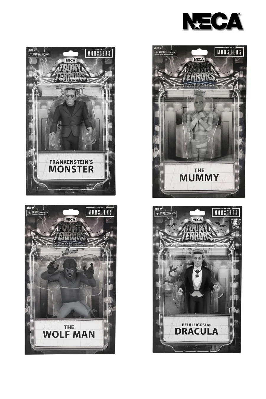 Universal Monsters - Toony Terrors Silver Screen Edition (Series 10) 6” Scale Action Figure Bundle (Dracula, Frankenstein, Mummy & Wolfman) - Image 2