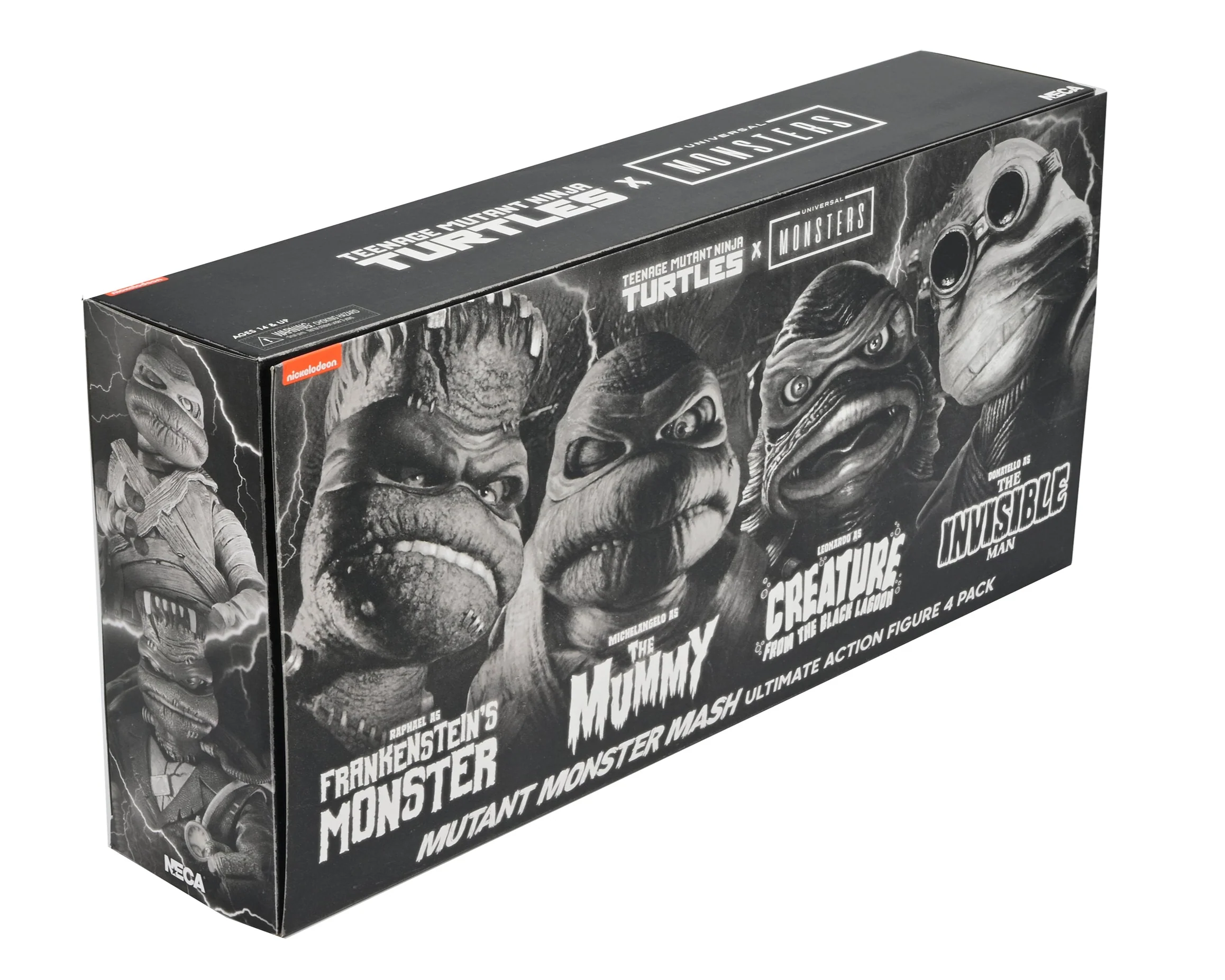 Universal Monsters x Teenage Mutant Ninja Turtles – Black & White Turtles 7” Scale Action Figure 4-Pack - Image 21